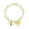 Imitation Pearl Glass & Acrylic Round Beaded Stretch Bracelets BJEW-JB10083-02-1