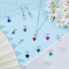 40Pcs 10 Colors Glass European Dangle Charms PALLOY-FI00003-5