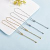 10Pcs 2 Colors 304 Stainless Steel Cable Chain & Satellite Chain Anklets Sets sgAJEW-SZ0001-70-4