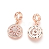 Brass Micro Pave Cubic Zirconia European Dangle Charms ZIRC-E163-19RG-1