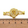 Brass Micro Pave Clear Cubic Zirconia Fold Over Clasps KK-A230-10G-3