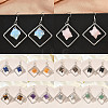 Rhombus Brass Dangle Earrings EJEW-D360-01P-1