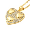 Brass Micro Pave Clear Cubic Zirconia Pendant Necklaces NJEW-M220-01B-G-1