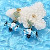 Glass Seed Bead Dangle Stud Earrings EJEW-MZ00283-01-2