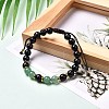 Natural Mixed Stone Braided Bead Bracelets Set for Girl Women BJEW-JB06741-4