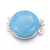 Synthetic Turquoise Box Clasps G-L473-G06-1