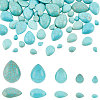   100Pcs 5 Styles Craft Findings Dyed Synthetic Turquoise Gemstone Flat Back Teardrop Cabochons TURQ-PH0001-06-1