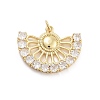 Fan Shaped Rack Plating Brass Micro Pave Cubic Zirconia Pendants KK-G512-28B-G-1