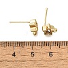 Brass with Cubic Zirconia Stud Earring Finding KK-Q048-16G-3