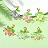 6Pcs 6 Colors Flower Acrylic Pendant Decorations HJEW-JM02719-01-1