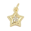 Brass Micro Pave Cubic Zirconia Pendants KK-Q028-39G-1