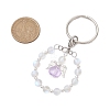 Alloy & Glass & Synthetic Moonstone Keychain KEYC-JKC01030-3