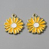 Light Gold Plated Alloy Enamel Pendants ENAM-WH0001-36LG-02-1