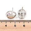 Oval Brass Micro Pave Cubic Zirconia Stud Earrings EJEW-Z164-17P-02-4