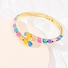 Snake Brass Enamel Cuff Bangles BJEW-A163-01G-05-3