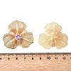 Flower Brass Micro Pave Cubic Zirconia Stud Earrings EJEW-F391-07G-03-5