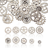 100Pcs 10 Styles Steampunk Theme Tibetan Style Alloy Gear Cog Pendants TIBEP-CJ0001-55-2