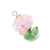 Flower Glass Pendants PALLOY-MZ00805-02-3