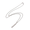 Rectangle with Word I Love You 304 Stainless Steel Pendant Necklace with Alloy Cable Chain for Women LS-NJEW-M192-01P-3