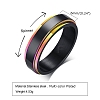 Stainless Steel Black Rainbow Color Rotatable Ring PW-WGE5FE2-01-1