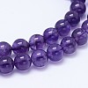 Round Natural Amethyst Bead Strands G-L446-12-1