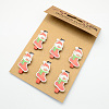 Cartoon Christmas Stocking Wooden Note Pegs Clips AJEW-S009-04-1