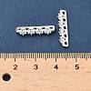 Brass Micro Pave Clear Cubic Zirconia Spacer Bars KK-Z139-11S-01-3