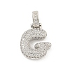 Brass Micro Pave Clear Cubic Zirconia Pendants KK-B099-01P-G-1