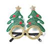 Christmas Plastic & Non-woven Fabric Glitter Glasses Frames AJEW-E053-01D-1