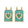 Brass Enamel Pendants KK-B157-28A-G-1