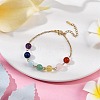 Chakra Theme Natural Quartz & Rose Quartz & Carnelian & Green Aventurine & Lapis Lazuli & Amethyst & Synthetic Citrine Round Beaded Bracelets for Women BJEW-JB11194-01-2