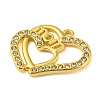 Ion Plating(IP) Real 18K Gold Plated 304 Stainless Steel Rhinestone Pendants STAS-P341-12G-01-2