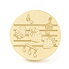 Golden Tone Round Wax Seal Brass Stamp Heads LS-AJEW-Z034-01G-17-2