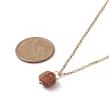 Natural Rudraksha Round Beaded Pendant Necklace NJEW-JN04203-02-5