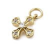 Brass Micro Pave Cubic Zirconia Tiny Cross Charms LS-ZIRC-G128-04G-1-2