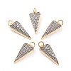 Brass Micro Pave Clear Cubic Zirconia Pendants X-ZIRC-I043-05G-1