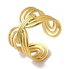 PVD Vacuum Plating 201 Stainless Steel Oval Knot Open Cuff Rings for Women RJEW-C092-08G-1