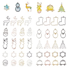 Christmas Alloy Open Back Bezel Pendants PALLOY-WH0070-44