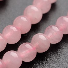 Round Natural Rose Quartz Gemstone Bead Strands G-J333-02-4mm