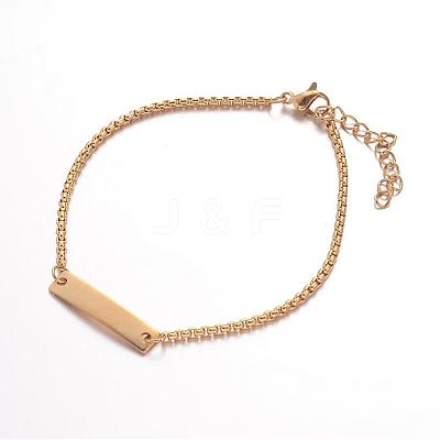 304 Stainless Steel ID Bracelets BJEW-K136-01G-1
