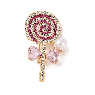 Lollipop Zinc Alloy Rhinestone Lapel Pins for Backpack Clothes JEWB-D305-03B-KCG-1