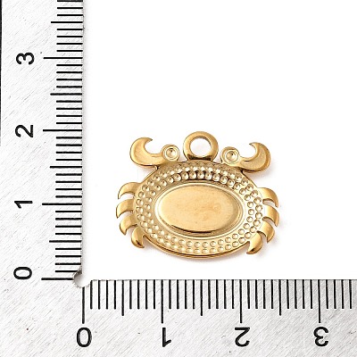 304 Stainless Steel Pendant Cabochon Settings STAS-B113-09G-06-1