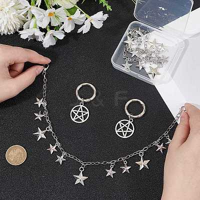 4Pcs 2 Styles Brass Twisted Chains Boot Strap Chains & Alloy Shoes Charms Sets HJEW-BM0001-08-1