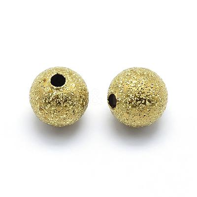 Brass Textured Beads KK-A143-06C-8mm-RS-1