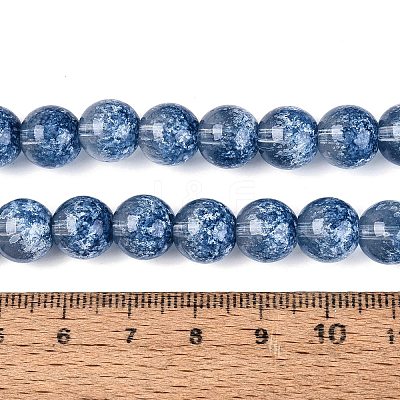 Transparent Half Spray Painted Glass Beads Strands GLAA-Q110-02A-04-1