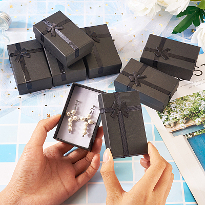 Rectangle Paper Jewelry Gift Boxes with Bowknot CON-TAC0010-79A-1