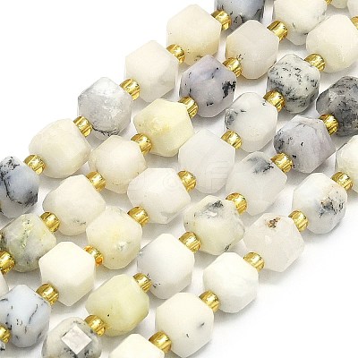 Natural White African Opal Beads Strand G-I376-D44-01-1