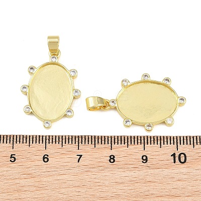 Brass Pave Clear Cubic Zirconia Pendants KK-CBA6A75-01G-1