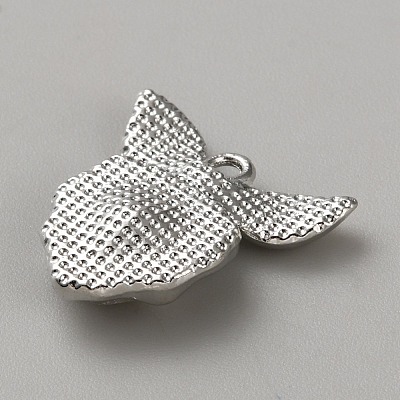 White Series Love Bow Alloy Acrylic Pendant PALLOY-WH0115-01P-12-1