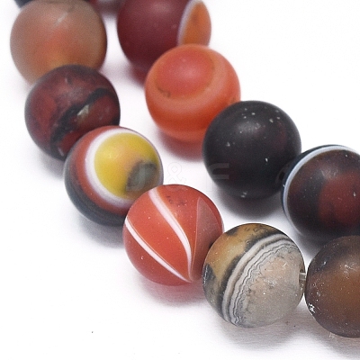Natural Banded Agate/Striped Agate Beads Strands G-D0005-30-8mm-1